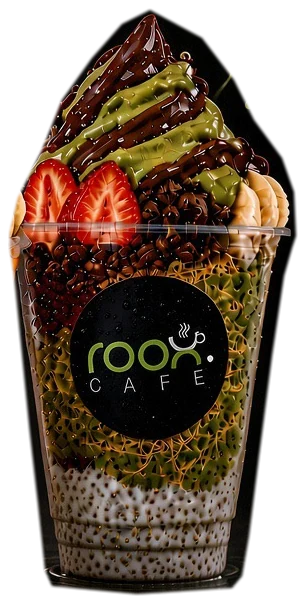 roox The Green One: Acai Bowl mit Açaí, Pistazien-Kadaif, Erdbeeren, Banane, Schoko-Granola und Nutella im roox Cafe St. Gallen